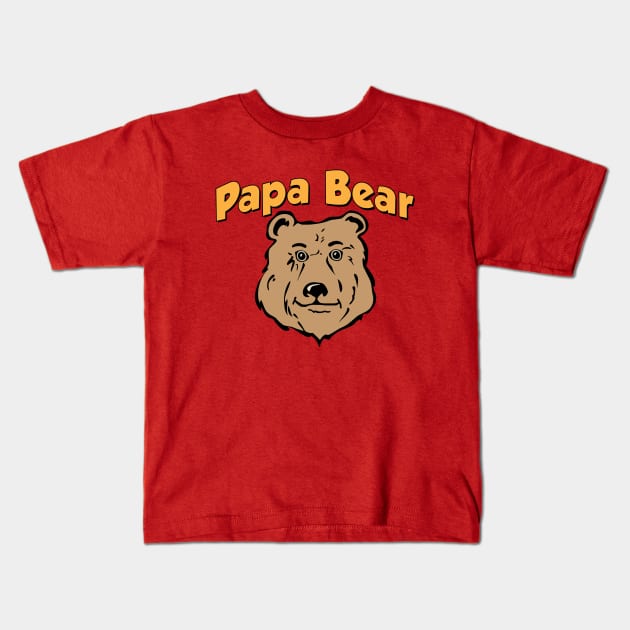 Papa Bear Kids T-Shirt by ChuckDuncanArt